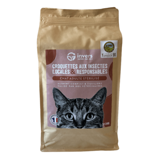 Croquettes aux insectes pour chat adulte stérilisé 3kg Invers Jardiland