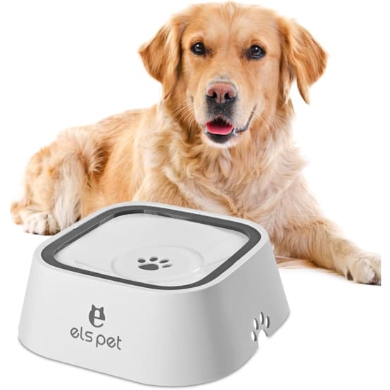 LumoLeaf Gamelle D'eau Pour Chien Anti-déversement De 4 L, En Acier Inoxydable, Anti-éclaboussures, Capacité Maximale, 4 Litres, Distributeur D'eau Lente Antidérapant Avec Filtre De Rechange, Bol