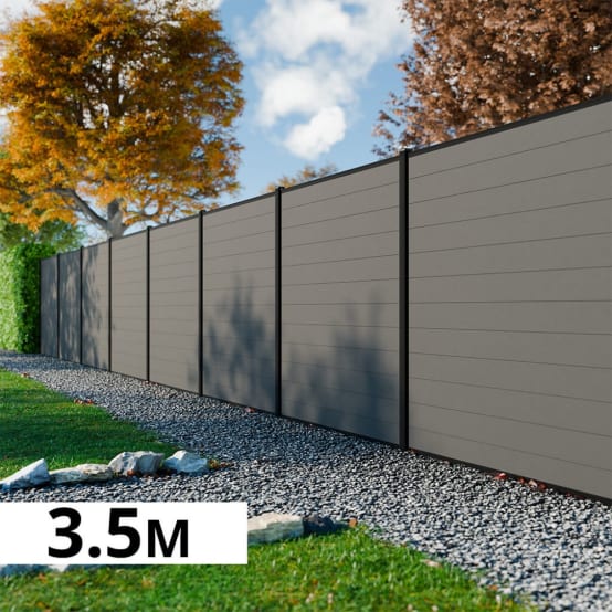 Kit Cloture Composite RIO Platine 3,5x1,8m Bois composite