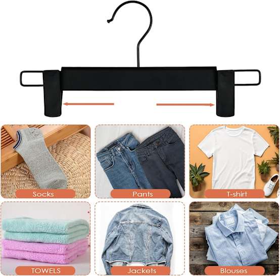 Lot De 4 Cintres Gain De Place Pour Pantalons, Cintres à 6 Niveaux Pour Jupes Avec Pinces Pour Rangement De Placards, Cintre Pour Jeans | Leroy Merlin