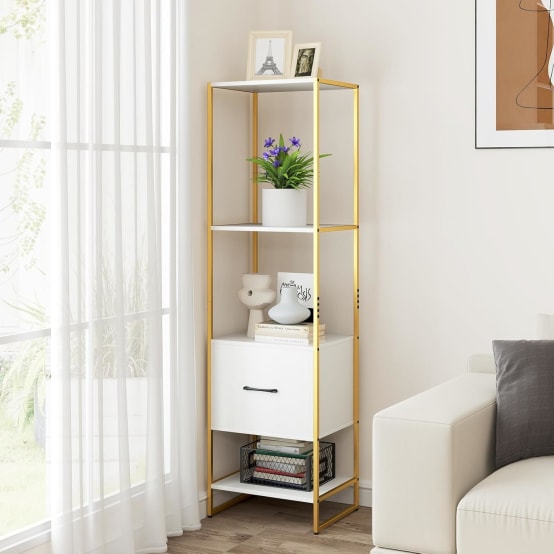 Bibliothèque Haute à 6 Niveaux - Étagère Industrielle à 8 étagères