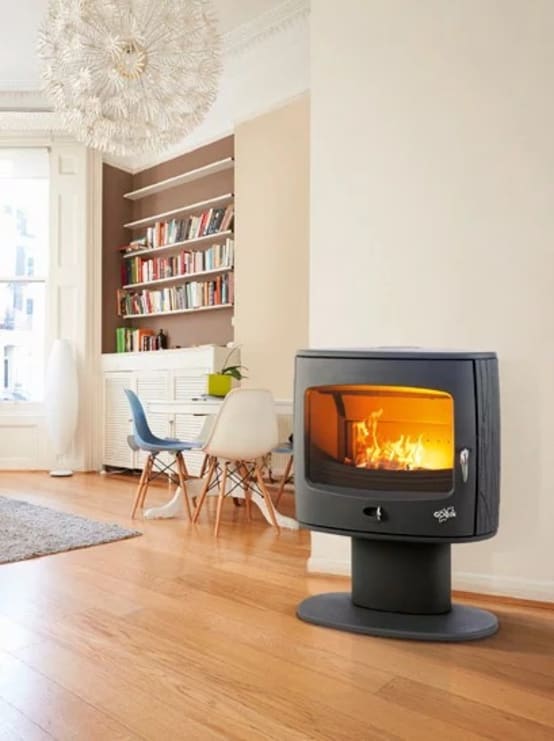 Poêle bois bûche GODIN Eliot 8Kw Anthracite 388131 Jardiland