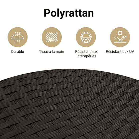 Ensemble de jardin 13 pièces avec table en bois et rangements