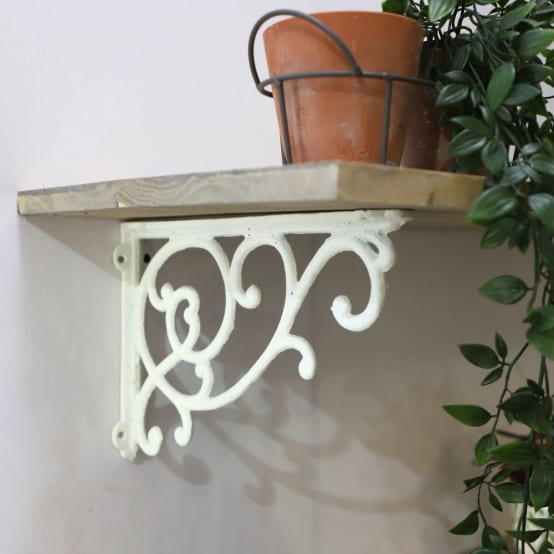 Equerre Fixation étagère Vintage Ancienne Fonte Grise 28.5 X 21 Cm Chemin De Campagne - Gamm Vert