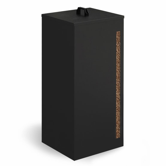 Réservoir à Granules En Acier Noir, 30 Kg, Stockage Granulés, Pas Cher