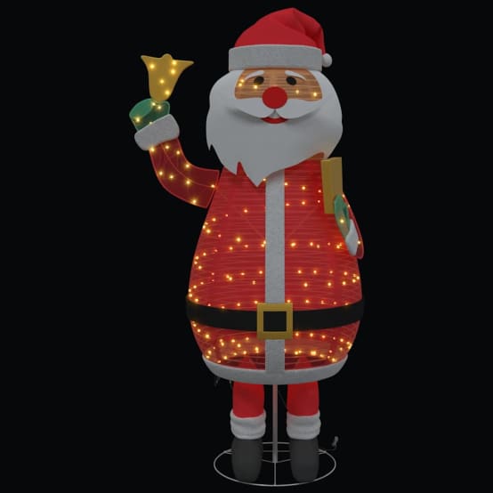 Père Noël De Noël Avec 200 LED Blanc Chaud 100 X 180 Cm Tissu VidaXL