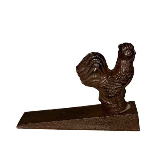 Ensemble bloques portes coq et poule fonte 11x3x8cm Jardiland
