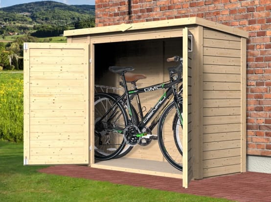 Coffre en Bois BORA 200 x 82 cm Stockage Velo Outils