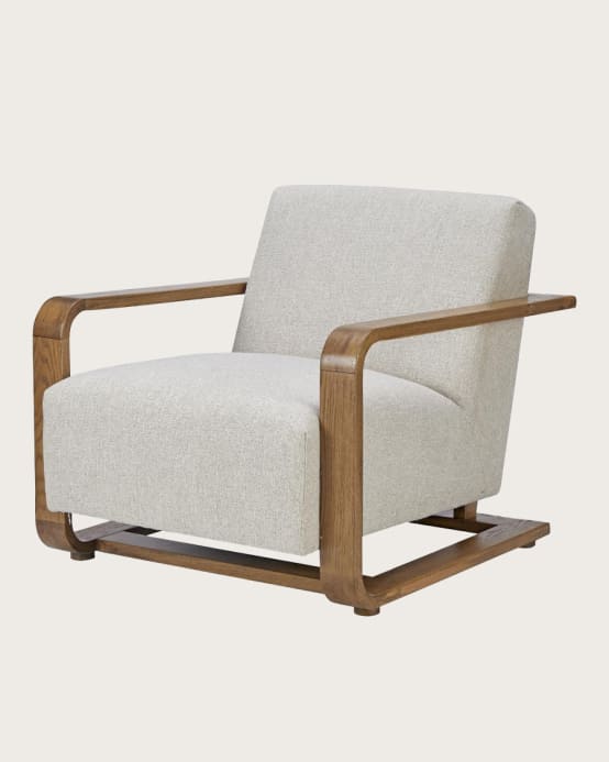 Rima Fauteuil en bois massif chêne et en lin UNIQKA Jardiland