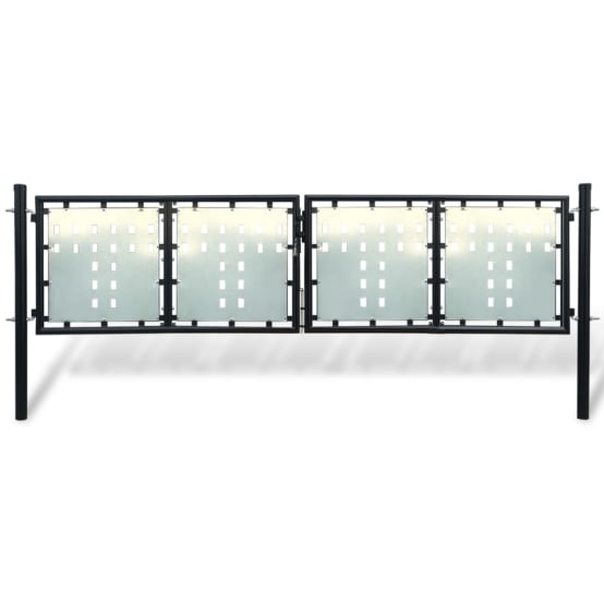 VidaXL Portail De Jardin Portail De Clôture Portillon De Jardin Porte De Terrasse Portillon De Terrasse Extérieur Acier 100x150 Cm Anthracite