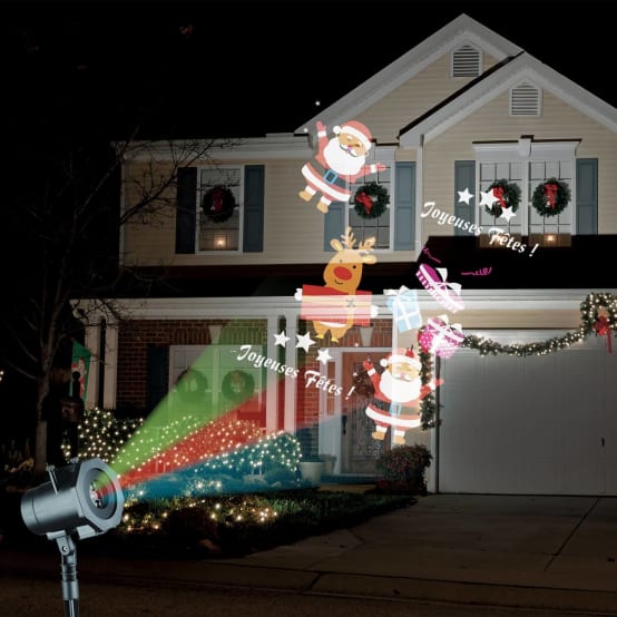 Projecteur De Noël 2 En 1 Avec Motifs HD Mobiles 3D Avec
