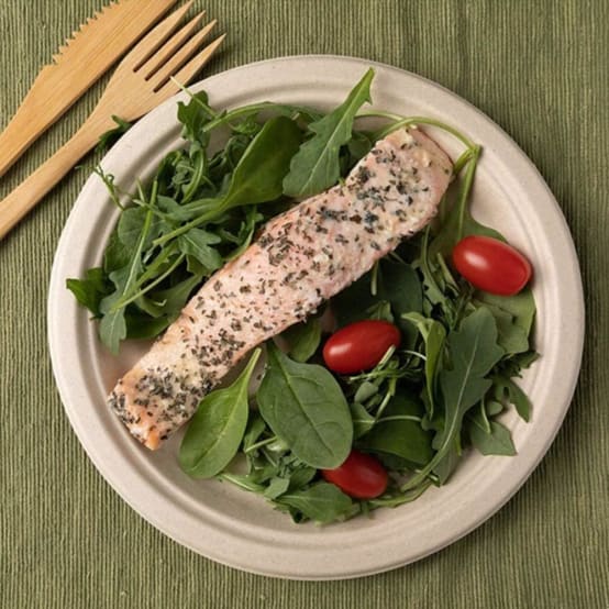 Yuannee Lot De 50 Assiettes Jetables En Bois De 8,9 Cm Pour