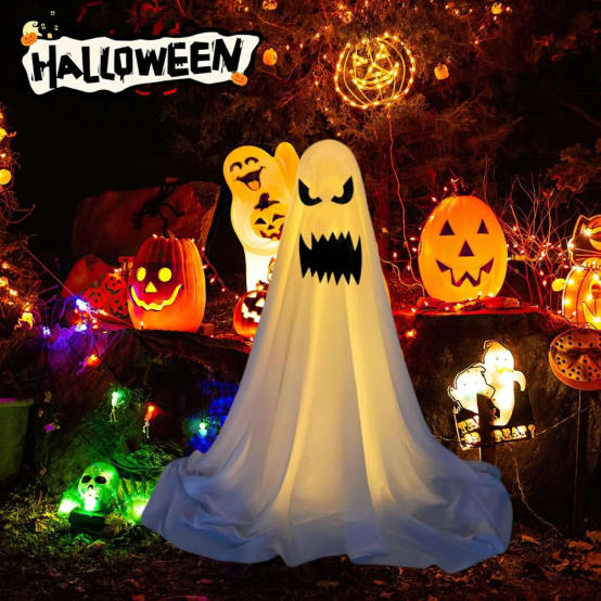 Fantôme Lumineux 50 Cm- Décoration Halloween Animée