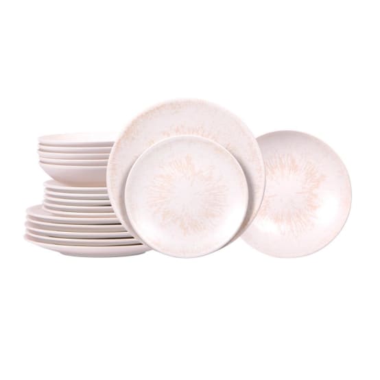 Excelsa Mandala Tropical Service D'assiettes 18 Pièces, Porcelaine Et