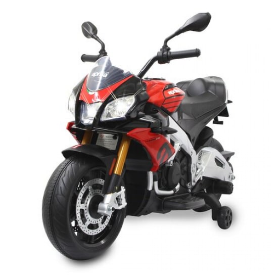 Moto électrique Enfants Sous Licence Aprilia Avec 2 Moteurs 12v Roues Dentrainement Lumiere Led Musique Rouge 92251944