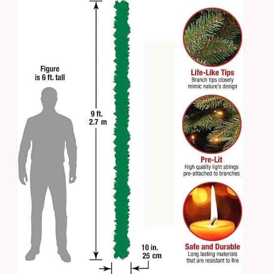 Lot De 2 Guirlandes De Noël Avec Lumières - 1,5 M - Pommes De Pin Rouges Artificielles