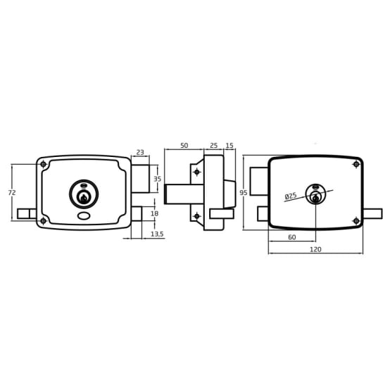 Loquet Porte Interieure Amig - Serrure à Chevauchement Droit Avec