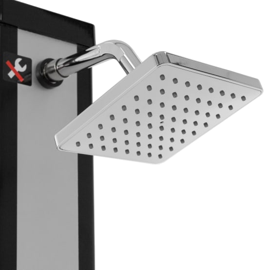 Douche solaire d'extérieur + douche à pied et pomme de douche noir