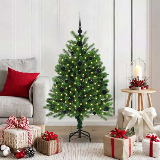 Sapin De Noël Artificiel Pin Arbre De Noel, Avec Stand, 120Cm Blanc