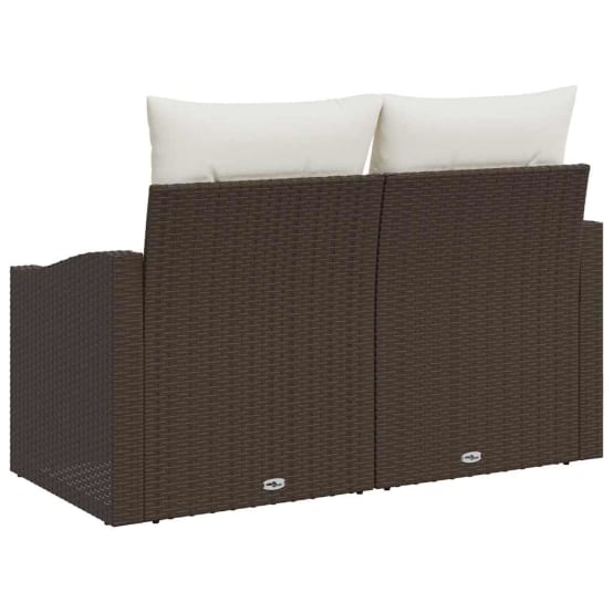 Canapé De Jardin - Canapé D'extérieur avec coussin Marron 123 x 62 x 69