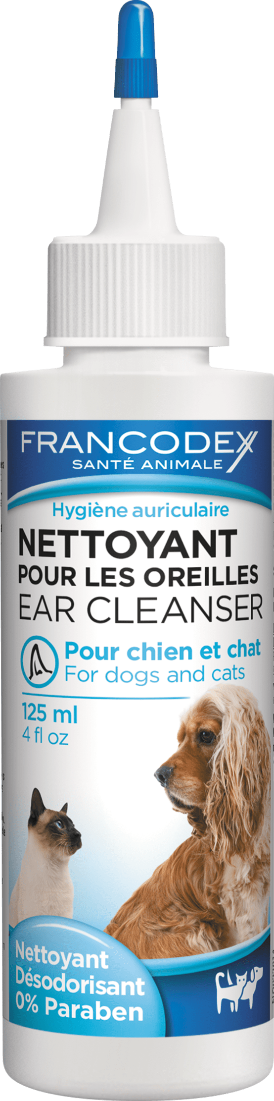 Nettoyant pour les oreilles pour chien et chat flacon 125 ml - Jardiland
