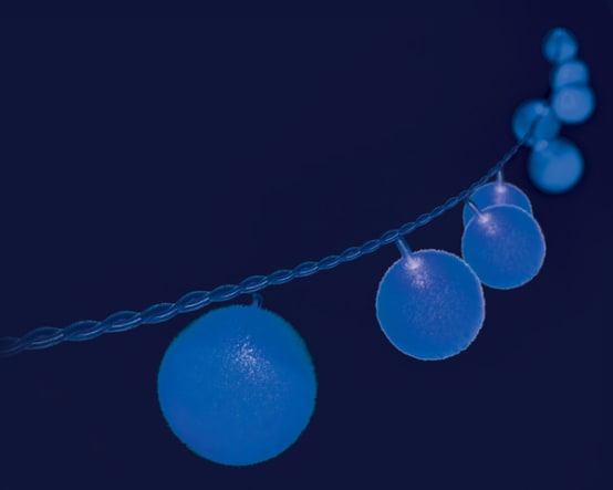 Blachère Illumination - Guirlande boule velours bleu L.340 cm