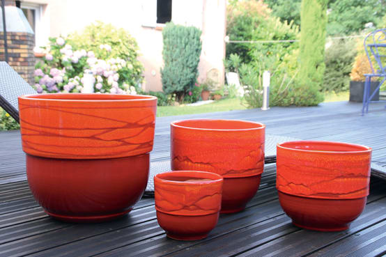 Pot droit coloré pour Orchidées Terracotta - Les Poteries d'Albi