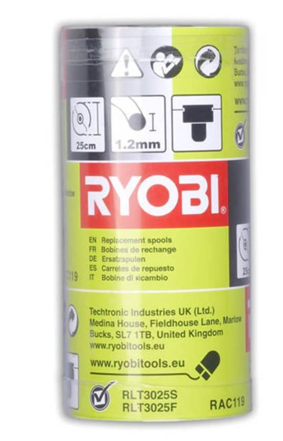 RYOBI Fadenspule 3er Pack RAC119 - Ersatzspulen Für Rasentrimmer Und Freischneider