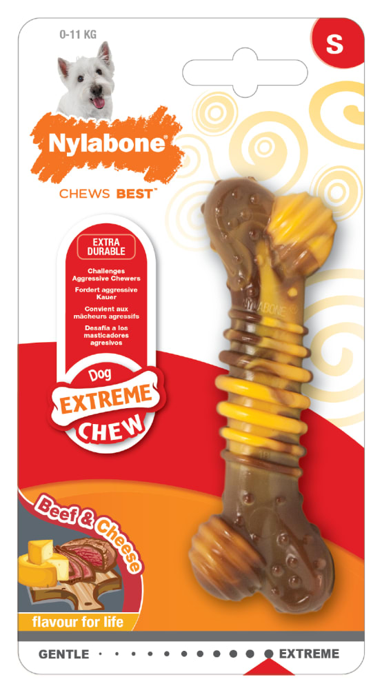 Nylabone Extreme chew texture bone steak&fromage taille S Jardiland