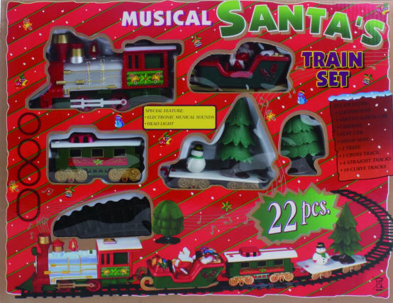 Train miniature Musical Santa 22 pi ces L.55 x l.38 x H.10 cm