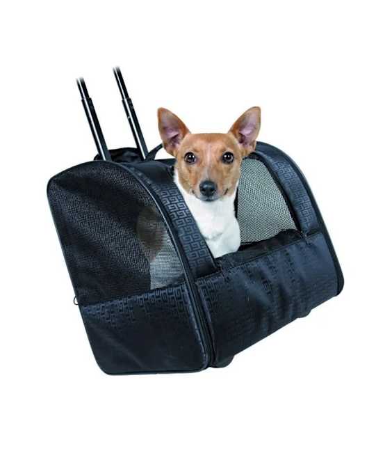 Bolsa de transport polyester noir avec roues TRIXIE Jardiland