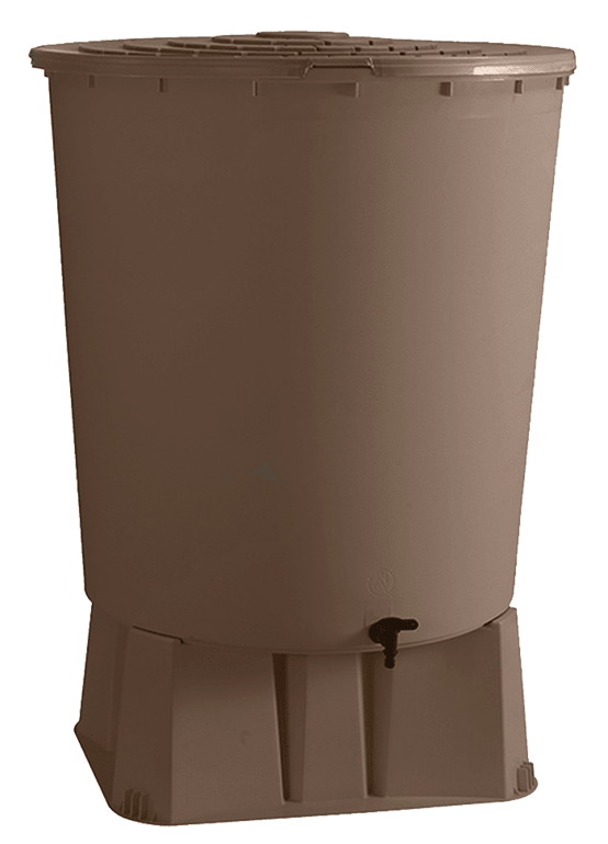 Récupérateur d'eau de pluie rond 200 L (Taupe) - OOGarden