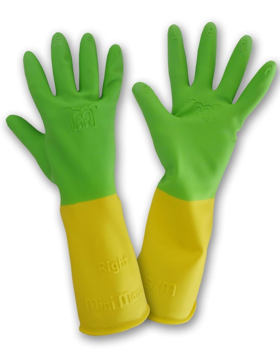 Gants de jardinage enfant imperméables latex vert MARGOT-ROSTAING-Taille  4-6 ans/Gants T4-6 enf étanche paume leash