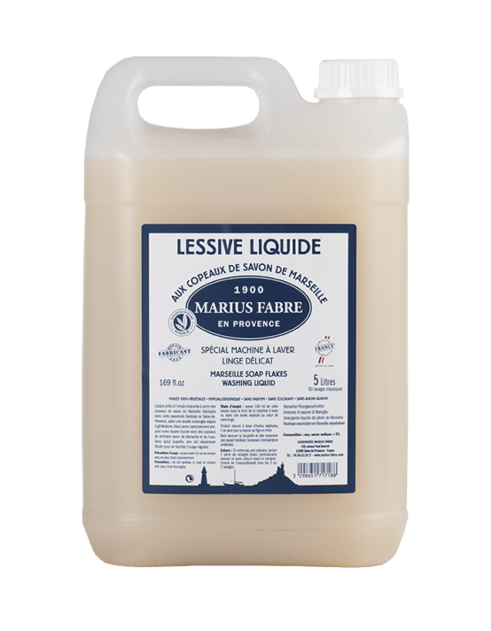 Lessive Liquide au Savon de Marseille Marius Fabre, Achat Lessives Machine  