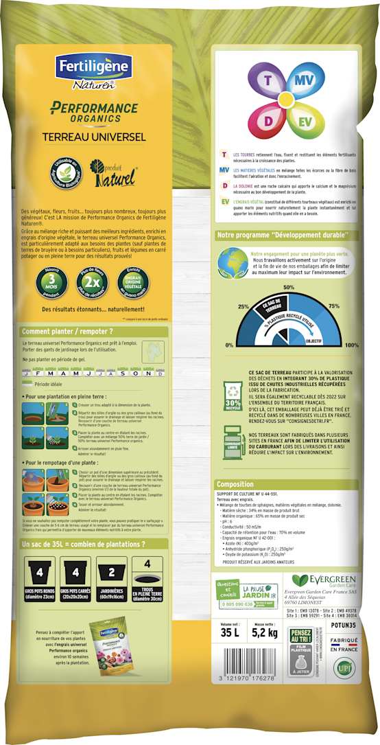 Engrais Universel "Performance Organics" 400ml - Fertiligène