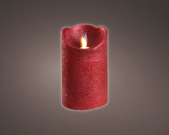 Bougie décorative de Noël, blanc rouge, 12 cm