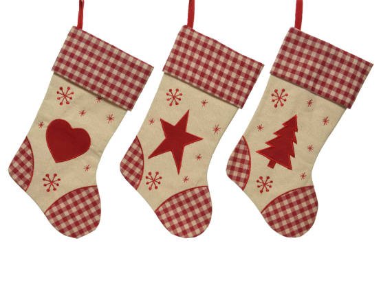 Chaussette De Noël Décoration à Suspendre Poly 2 Couleurs