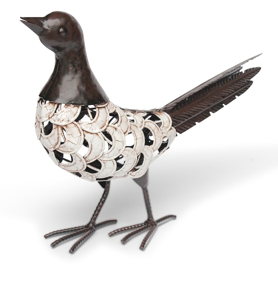 Pieux décoratifs de jardin, Figurines d'oiseaux en métal avec vis