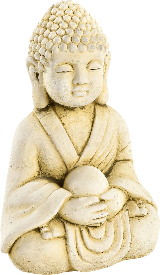 Mini statue Mini Bouddha Hindou boule PM 15 cm ton vieilli Jardiland