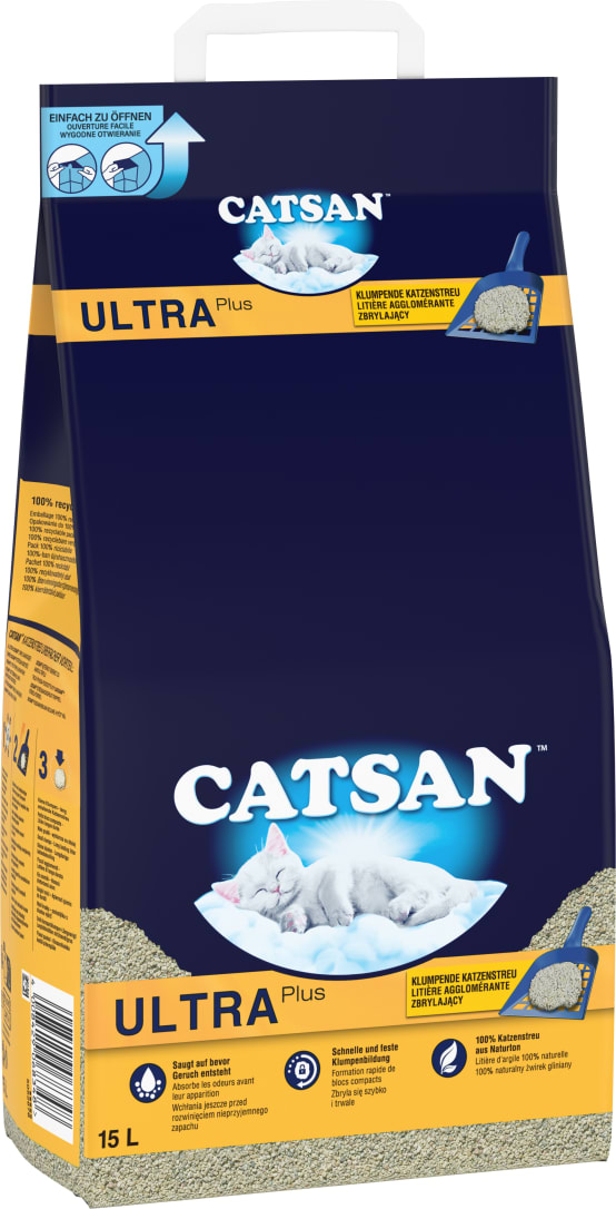 Litière pour chat agglomérante plus 15L CATSAN Jardiland