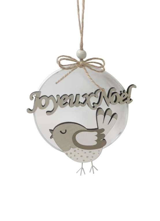 Suspension Noël Oiseau métal et bois ECLOZ Jardiland