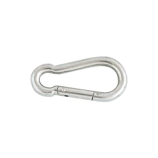 Lot De 10 Mousquetons 4 X 40 Mm - En Acier Galvanisé Argenté