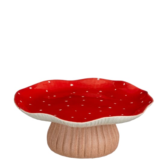 Decoration champignon rouge -ceram.-Rouge- l25,5xb25,5xh9,5cm