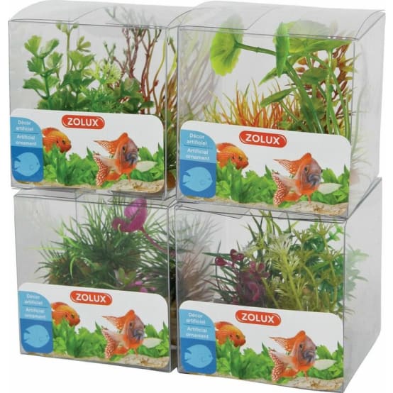 Kit de plantes artificielles différentes pour aquarium x4 ZOLUX